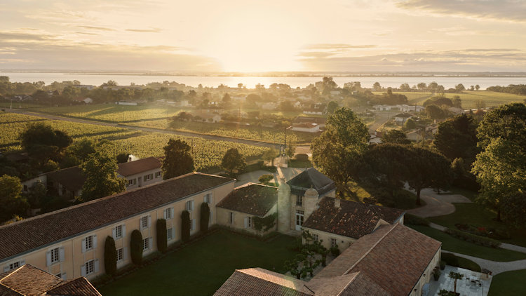 aerial view with Gironde Estuary